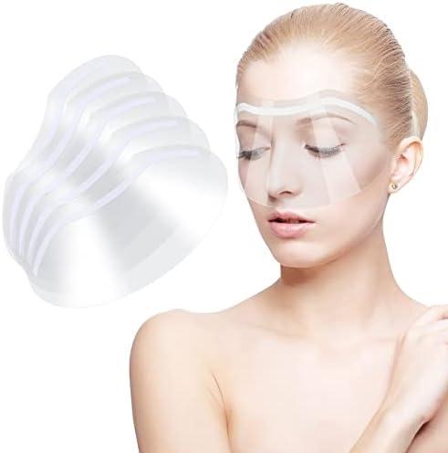 Siyurongg 50 Pcs Shower Face Eye Shields, Eyebrow Shower Shield Visors, Eyelash Extensions Shower Face Shield, Microblading Makeup Protector Face Cover Shield for Hairspray Salon Eyelid Aftercare