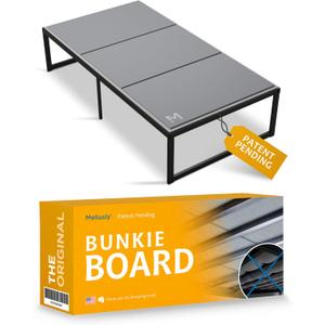 Meliusly Heavy Duty 10mm Bunkie Board Twin Size (38x75'') Patent Pending Low Profile Bed Board Design - Breathable, Noise Minimizing, Moisture Resistant Bunkieboards, Low Profile Bed Support