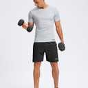 Pudolla Men's 7" Gym Workout Shorts with Zipper Pockets Quick Dry Running Athletic Shorts (3X-Large, Black)