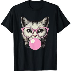 Cute Cat Shirt for Women Funny Cat Lovers T-Shirt, M