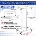 Kolldenn Mobile Blueprint Storage Rack with 6 Clamps 4 Wheels, 24 Inch