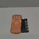 BENTOBEN for iPhone 17 Pro Max Case Clear, [Compatible with MagSafe][Full Camera Protection][Cute Wave Frame][DIY Glitter Cardstock] Electroplated Wavy Shockproof 17ProMax Phone Case, Cosmic Orange