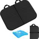 Gel Seat Cushion (16.5" x 12")  Portable & Foldable Travel Cushion for Airplane, Stadium, Camping, Movies, & Garden  Relieves Sedentary Pain, Supports Long Sitting Periods (Black)