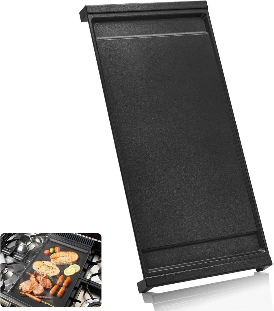 UPGRADED WB31X24738 Griddle Replacement for GE Appliance Gas Range Center Griddle,9 19.5 inch Griddle Compatible with GE Stove Parts, Cast Iron with Food Grade Nonstick Griddle Cooktop Plate Flat