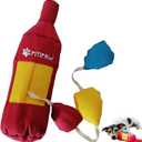 3-in-1 Eco-Friendly Dog Squeaky Toys for Medium Small Puppy Breed Dogs, Dog Toys for Beagle Corgi Frenchie to Keep Them Busy Snuffle Toy for Dogs with Treat Dispenser Tug off Toy Play, Bottle-Shaped