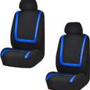 LAINLOY 2 Pack Car Seat Covers, Breathable Seat Protectors, Anti-Slip Driver Seat Cover, Comfortable Front Seat Cover Set Universal Fit for Truck, SUV, Sedan, Airbag Compatible (Black&Blue)