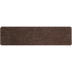 ESUPPORT Non-Slip Stair Treads Carpet Mat Rug 8 * 30" Stripe Pattern Indoor Stair Runners for Wooden Steps Kids Dogs Elders Pet with Reusable Adhesive Pack of 7 (Brown)