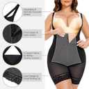 Women's Plus Size Full Body Shaper Open-Bust Slimmer Seamless Tummy Control Shapewear Bodysuit (Black)