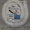 Cable Management Sleeves 1.5in - 2 Pack 4.1ft Split Braided Cable Sleeve White, Wire Organizers for Cords, Hard PE Cord Protectors from Pets, Flexible Cord Wrap Wire Sleeve for Computer Cord Organizer