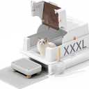 Stainless Steel Litter Box with Lid, 28" Extra Large Cat Litter Pan, Enclosed Metal Litter Box with Litter Scoop & Filter Pedal, Anti-Leakage, Odor Free, Non-Sticky, Anti-Leakage, Easy Cleaning