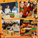 Mimorou 48 Pcs Halloween Pumpkin Containers for Candy 3.5 oz Trick or Treat Candy Jar with Lid Empty Fillable Plastic Potion Bottles Holder Mini Jack O Lantern Pumpkin Jars for Halloween Party Favors