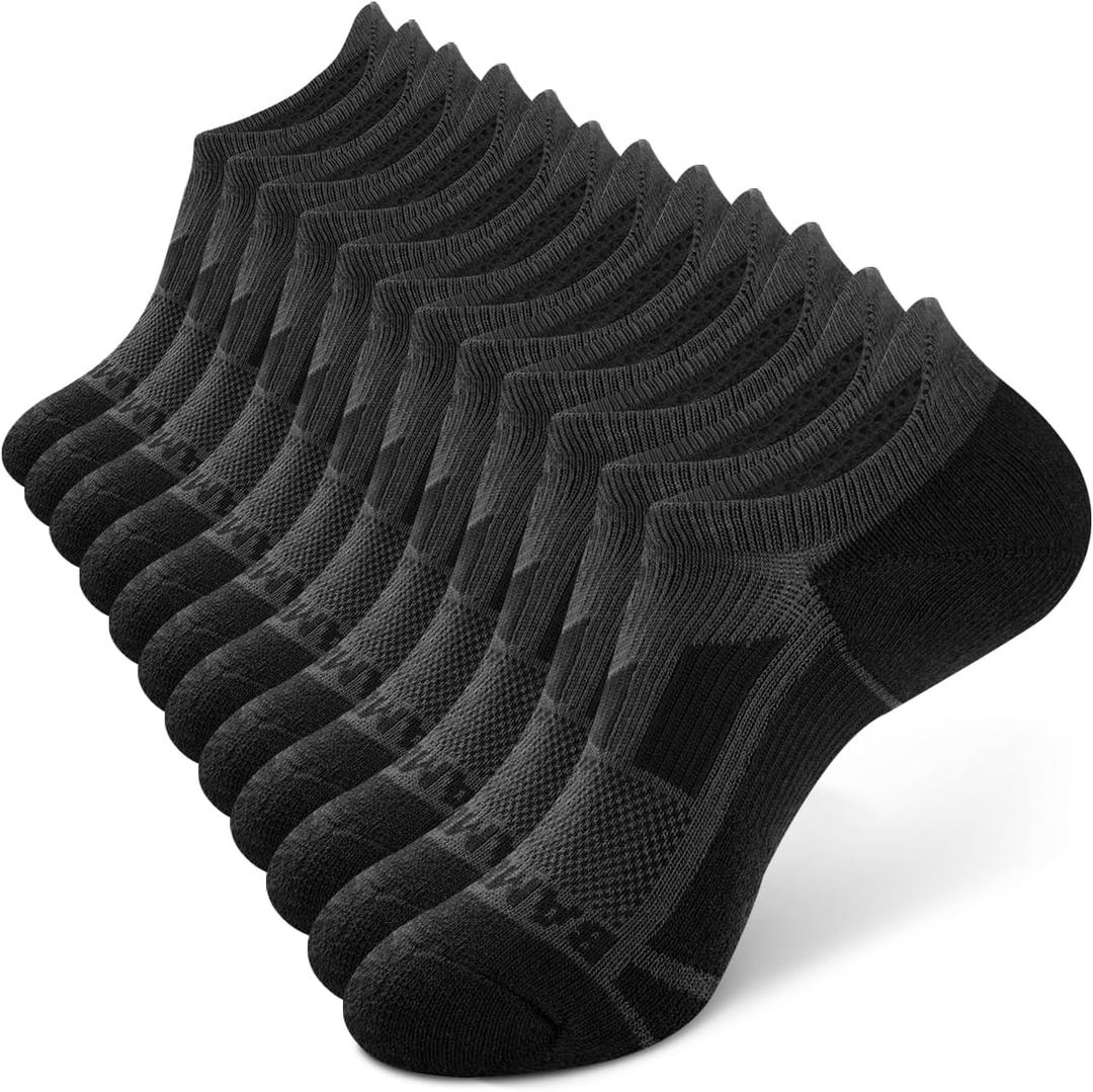 BAMBOO COOL Men's No-Show Socks Low Cut Breathable Moisture-Wicking Socks Non Slip Running Workout casual, 4 Packs (Large)