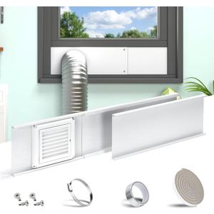 Daisypower Dryer Vent Window Kit,4" Adjustable Window Vent Kit with Outdoor Dryer Vent Cover