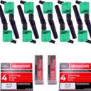MAS Set of 10 Ignition Coils Pack Green DG508 & Motorcraft Spark Plug SP479 Compatible with Ford E350 E450 Excursion Econoline Super Duty F250 F350 6.8L V10 Replacement for FD503 3W7Z12029AA
