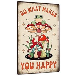 Putuo Decor Stay Wild Moon Child Sign 12 x 8 Inches Aluminum Vintage Metal Tin Signs Mushroom Frog Wall Art Plaque for Home Bar Bedroom Man Cave Office