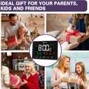 Geevon Digital Atomic Alarm Clocks for Bedrooms with 2 USB Ports, Color VA Display Atomic Clock with Indoor Temperature and Humidity, DST, Calendar, and Moon Phases for Seniors Elderly