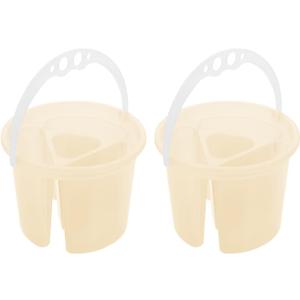 Artist Brush Basins with Handle 2-Pack Plastic Painting Buckets for Paint Brush Washer and Mixing Water 6.02X6.02X4.52In Easy to Clean Suitable for Artists and Painters (Yellow)