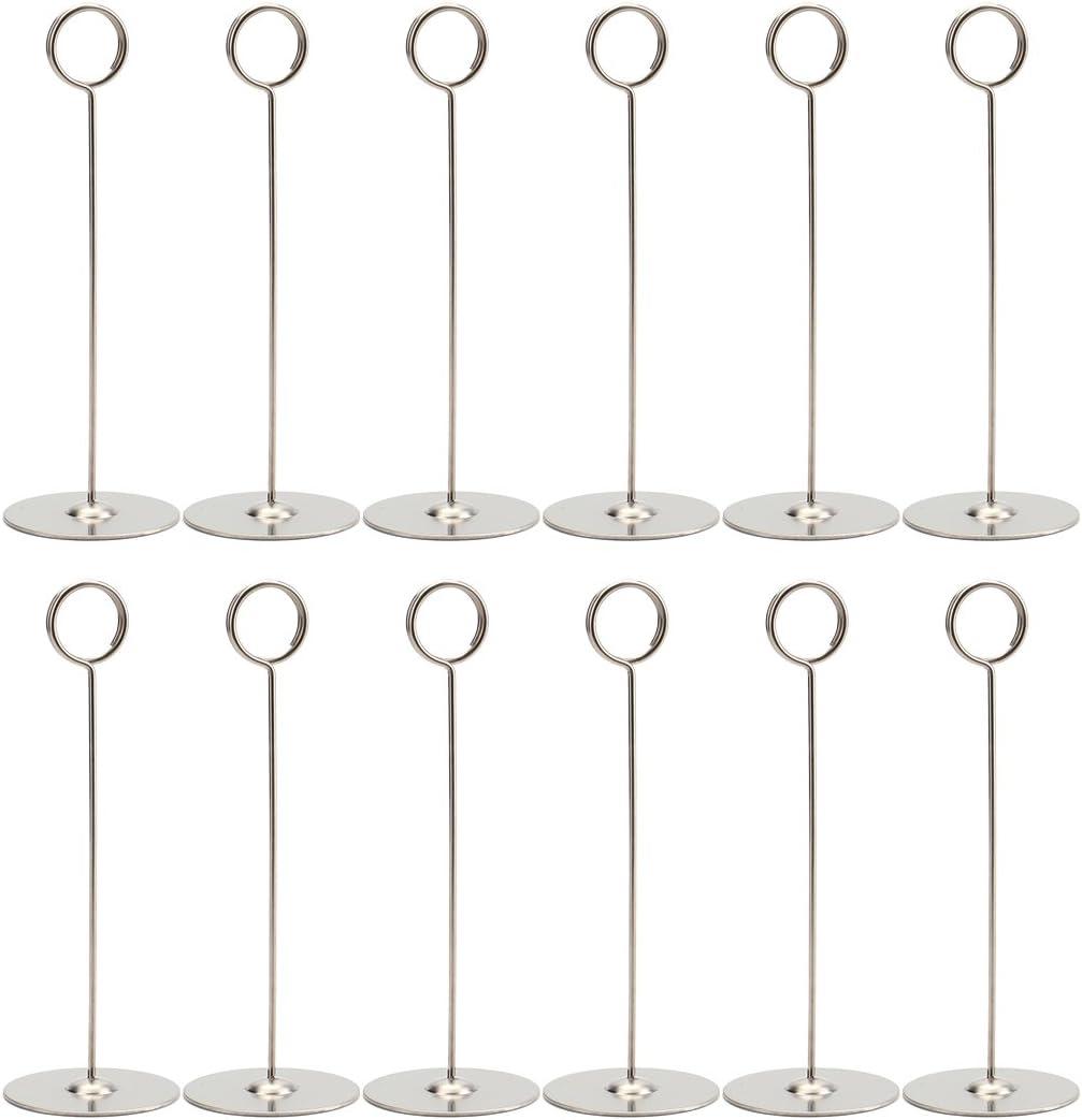 Tosnail 12 Pack 8" Tall Table Number Holders, Place Card Holder, Picture and Photo Display Stands, Reserved Table Sign Holders for Centerpieces, Food Signs, Memo Notes, Wedding Party Table Setting