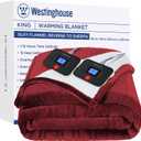 Westinghouse Electric Blanket King, Heated Blanket King Size with 10 Heating Levels and 1 to 12 Hours Heating Time Settings, Flannel to Sherpa Reversible, Machine Washable (90" x 100", Red)