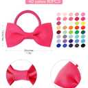 Jollybows 80 Pcs Hair Bow Tie For Girls - Baby Mini Hair Tie Bows Elastic Hair Accessories For Toddler Infant