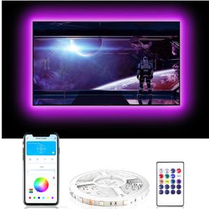 TV Led Backlight 85Inch, 20ft Led Lights for TV 85-100 Inch, Led Strip Lights with Remote, Music Sync Bluetooth APP TV Light Behind, USB TV Lights for Bedroom, Mood Lighting, Gaming Room Decor
