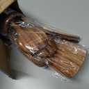 9 Piece Natural Teak Wooden Kitchen Utensil Set with Spoon Rest - Comfort Grip Cooking Spoons and Utensils Holder