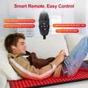 Dual Full Body Red Light Therapy Mat, Red Light Therapy Blanket, 2in1 LEDs(660nm& 850nm), Premium Leather, Adjustable Timer & Intensity