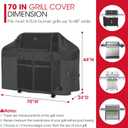 Unicook Grill Cover 70 Inch for Outdoor Grill, Large BBQ Cover with Side Handles and Air Vents, Heavy Duty Waterproof, Fade Resistant, Compatible with Weber Charbroil Nexgrill Kenmore BBQs, Black