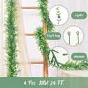 MARTINE MALL Eucalyptus Garland, 5 Pack 24FT Artificial Greenery Garland Eucalyptus Leaves Vines, Faux Hanging Garlands for Wall Table Arch Wedding Backdrop Party Home Decor (Grey Green)