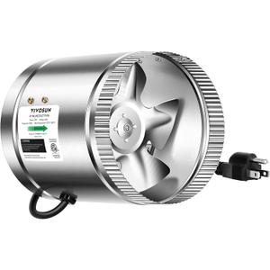 VIVOSUN 6 Inch Inline Duct Fan 240 CFM, HVAC Exhaust Ventilation Fan with Low Noise for Basements, Bathrooms, Kitchens and Attics, Silver