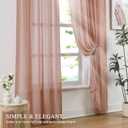 Anpark Elegant Blush Pink Sheer Curtains 84 Inches Long for Living Room, Bedroom Cotton Textured Light Filtering Semi Sheer Curtains Linen Natural Rod Pocket Voile Drapes, W52 x L84 in, 2 Panels