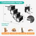 Dog Stairs for Car, Truck & SUV Foldable Dog Steps for Small & Large Dogs with Anti Slip Surface & Poop Bag Dispenser, Lightweight Dog Ramp Holds Up to 130lbs