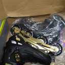 MammyGol Inline Skates for Boys and Girls Youth, 4 Size Adjustable Roller Skates with PU Flashing Wheels, Aggressive Inline Skates High Performance for Kids Age 6-12 (Golden)