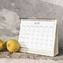 2 x Aesthetic Desk Calendar 2025-2026 - Runs from January 2025 until June 2026 - Beautiful Small Flip Desktop Calendar for Easy Organizing (Beige)