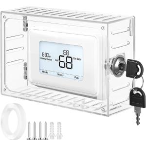 Thermostat Lock Box with Key 7.28x4.72x2.24 Inches Clear Plastic – Prevents Unauthorized Temperature Changes for HVAC Systems – for Home, Office, Schools, Property Managers