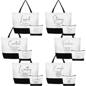 Abbylike Christian Women Gifts Bags Bible Verse Tote Bag Inspirational Religious Church Cosmetic Makeup Bag