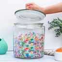 1 Gallon Glass Canister, Cookie Jar & Candy Jar with Airtight Lid, Large Food Storage Container for Buffet, Coffee & Flour, Laundry Room Storage & Pantry