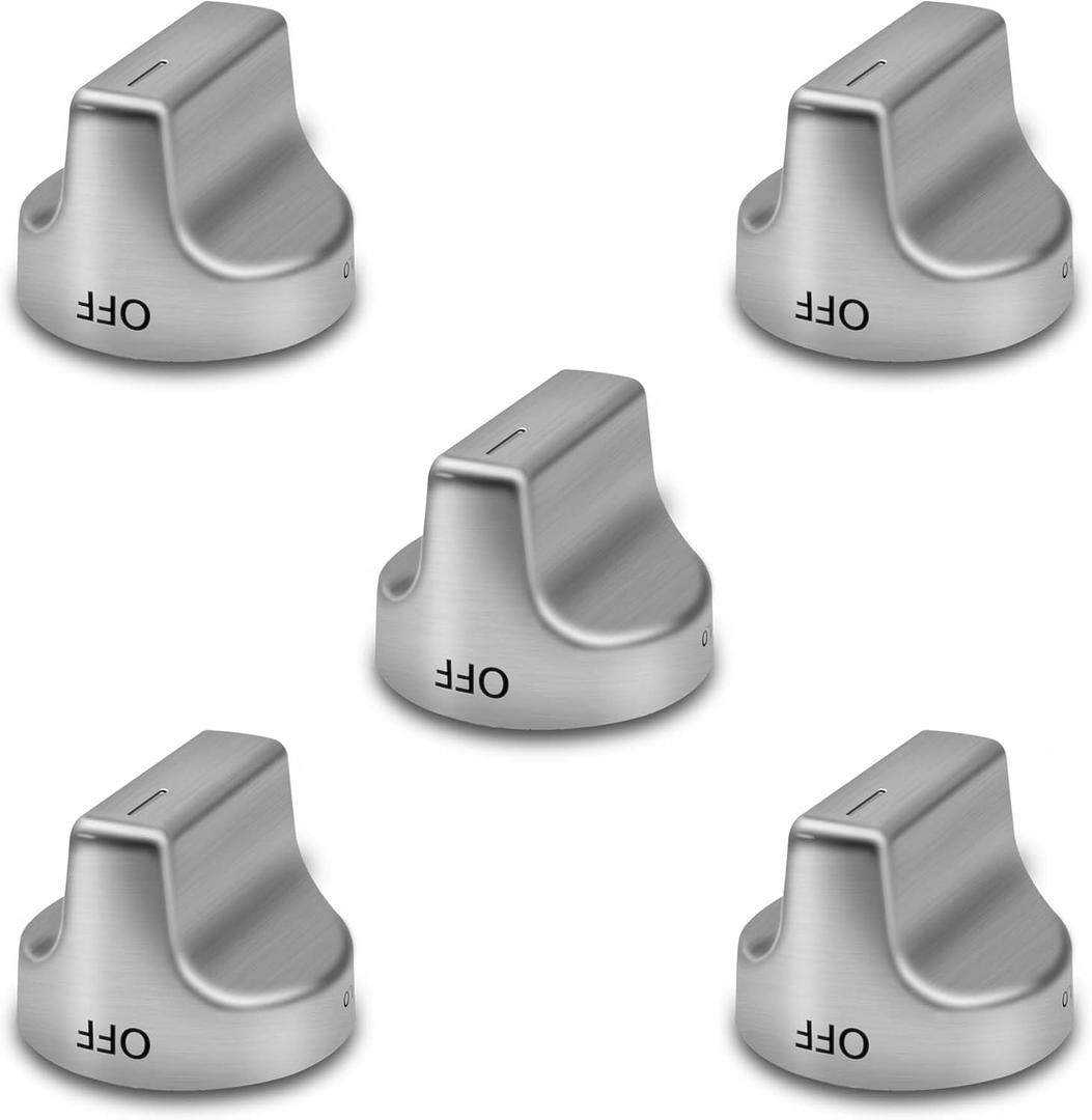 4PCS W11239985 W10850015 Stove Knob for Whirlpool W11032553 WFG525S0HZ1 WFG550S0HZ0 WFG525S0HZ0 WFG525S0JV0 Range Oven Knob Replace PS12578779 AP6333411 PD00061875 4845290