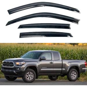 KPY Window Visor Compatible with 2016-2023 Toyota Tacoma Access Cab, 4PC Rain Guard Side Window Vent Deflectors Tape-On Mugen Style, 2016 2017 2018 2019 2020 2021 2022 2023 (Access Cab Only)