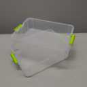 2 Layer Plastic Storage Containers with Lids, Multipurpose Clear Stack & Carry Box, Portable Craft Organizers and Storage Bin for Organizing Art & Craft, Sewing, Makeup, Nail Supplies (Green)