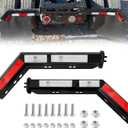 Black Angled Spring Loaded Mud Flap Hanger Bracket Set 1-1/8" Bolt Spacing 30.30" Length Fit with Aluminum Reflective Tapes Fit for Semi Trucks, 2 Pcs