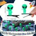 30 Pcs Mini Alien Glow in the Dark Hair Clips Alien Hairpins for Space Theme Party Funny Hair Clips Halloween Accessories for Rave Music Festival