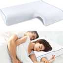 Arched Memory Cuddle Pillow for Adults with Arm Hole - 3D Arched Memory Foam Core, Slow Rebound Pillow for Back/Neck Pain Relief, with Pillowcase Left Arm