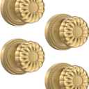 Asidrama 4 Pack Champagne Bronze Privacy Door Knobs with Lock, Door Handles with Champagne Bronze Door Knobs Interior for Bedroom or Bathroom, Heavy Duty Door Lever for Left Right Sided Doors