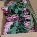 50 PCS Dusty Roses Artificial Flowers, Fake Roses with Stem Realistic Silk Roses for DIY Wedding Bouquets Tables Centerpieces Arrangements Baby Shower Birthday Home Decor Valentine's Day Gift for Her