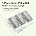 3 Pcs Floral Wire 22 Gauge, 38 Yards Silver Iron Flower Wire for Crafts, Thin Crochet Wires for Wreaths, Bouquet Packaging Decoration, Handicraft Making