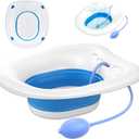 Sitz Bath, Sitz Bath for Toilet Seat, Postpartum and Hemorrhoids Care Kit - Yoni Steam Seat - Foldable Portable Basin soak - Universal Fit for Standard Toilets (Blue)