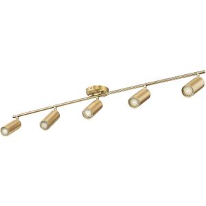 FEMILA 46.5" Track Lighting Fixtures Ceiling, Modern Kitchen Track Lights, 3000K LED Bulbs Included, Gold Complete Track Light Kit, GU10, 4FS105TL-5 BG