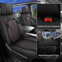 Car Seat Cover Custom Fit for Dodge Ram 1500 2500 3500 2002-2026 Faux Leather Seat Cover Set Compatible with Crew Quad Regular Cab Pickup Truck Cushions (Black Redline, Full Set, Flat Rear)