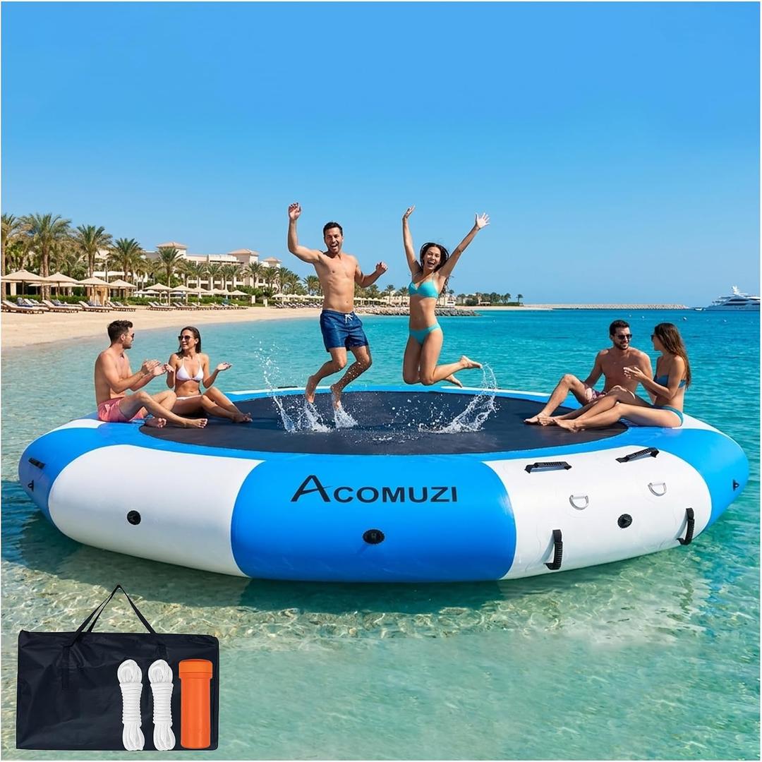6/10/15FT Inflatable Water Trampoline for Lake Floating Trampoline